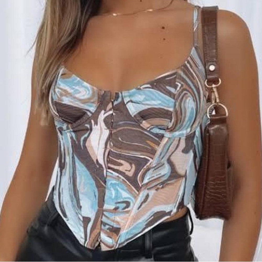 Never Worn- White Fox Bustier Top